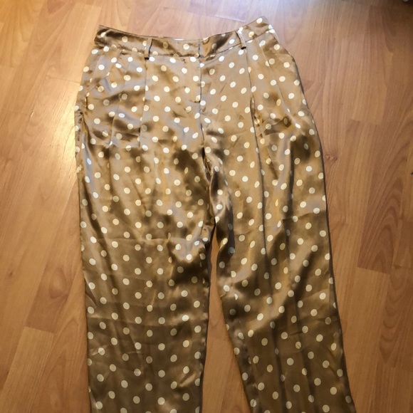 100%Silk designer polkadot RobertRodriguez Pants - Picture 5 of 15